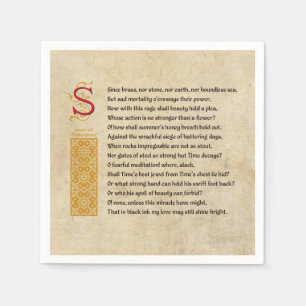 Guardanapo De Papel Soneto 65 de Shakespeare (LXV) no pergaminho