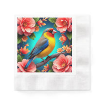 Songbird Perfeitado Entre Flores Brilhantes