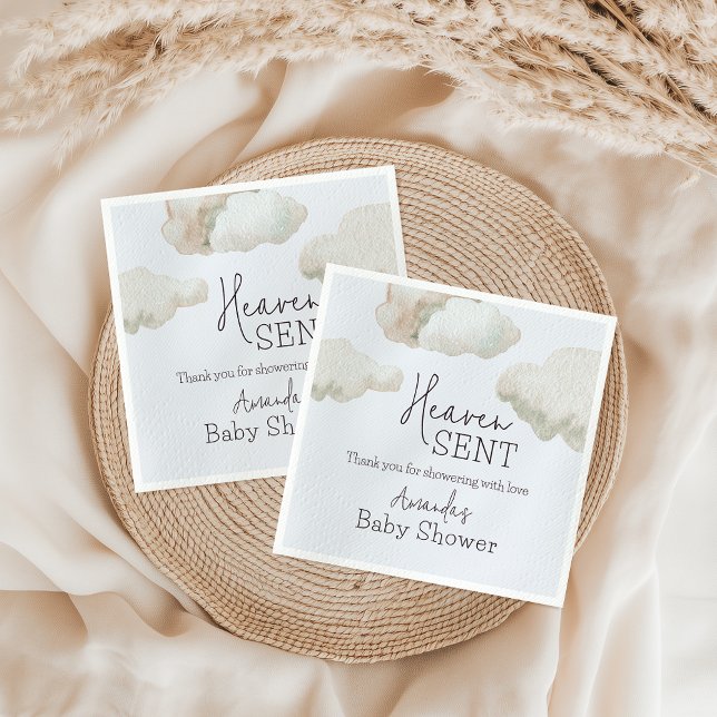 Guardanapo De Papel Sonhador Céu Enviado Chá de fraldas Azul (Criador carregado)