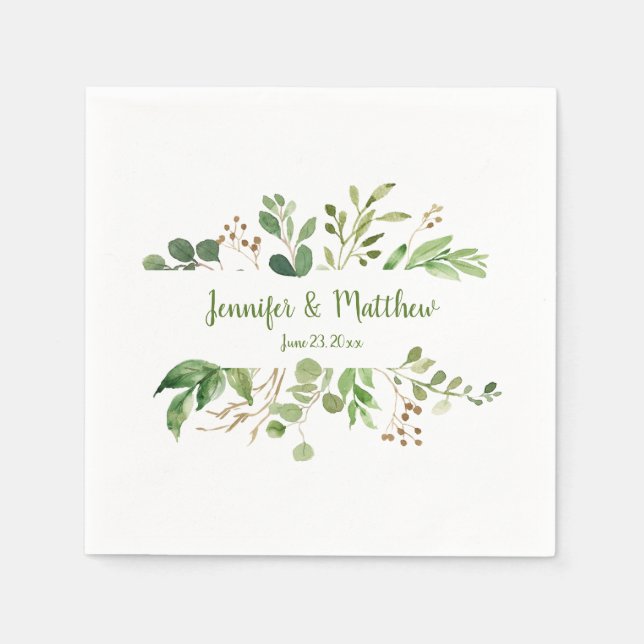 Guardanapo De Papel Sonho Botânico Eucalyptus Wedding Napkins (Frente)