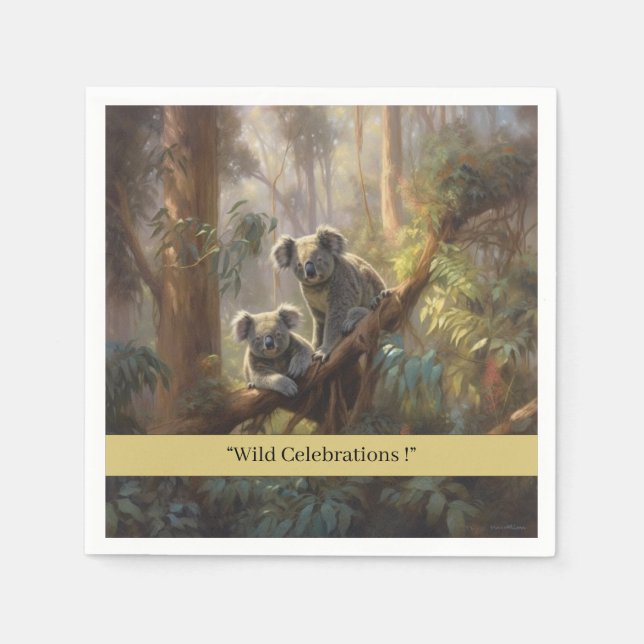 Guardanapo De Papel Sonhos de Floresta Koala, personalizados (Frente)