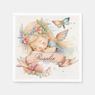 Guardanapo De Papel Sonhos De Sweet Floral Whimsical Dormindo Moça De