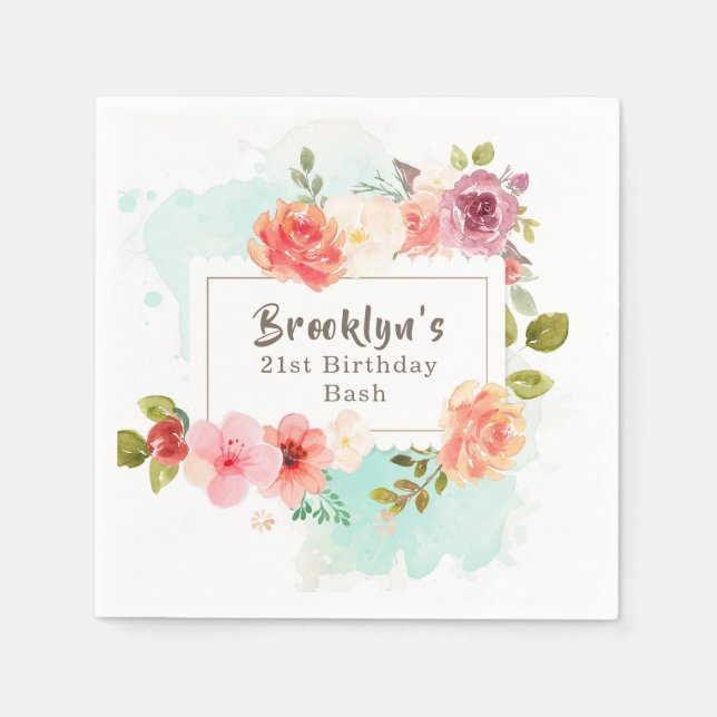 Guardanapo De Papel Sonhos Florais do Solstício de Verão (Frente)