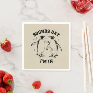 Guardanapo De Papel Sons De Pinguim Gay Soam Gays Estou Na Roupa Vinta
