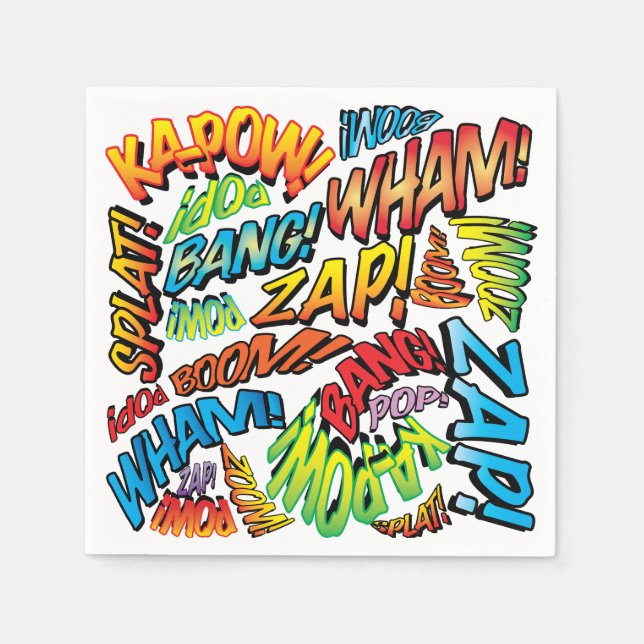 Guardanapo De Papel Sons Divertidos de Quadrinhos Retrô (Frente)