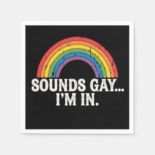 Guardanapo De Papel Sons Gay, estou no Rainbow LGBTQ Vintage Retro