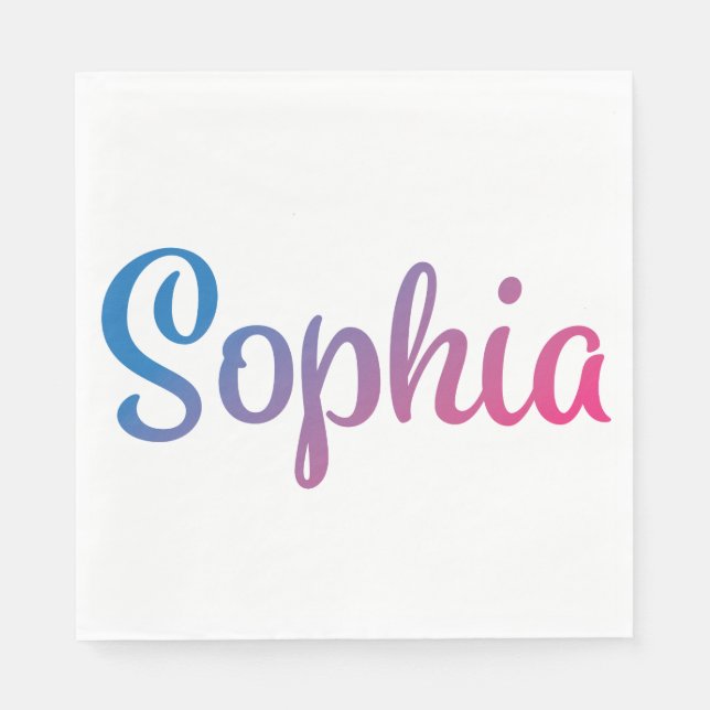 Guardanapo De Papel Sophia Na moda Cursive (Frente)