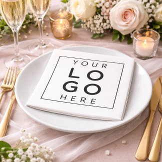 Guardanapo De Papel Sophisticated Black Minimalist Square Wedding