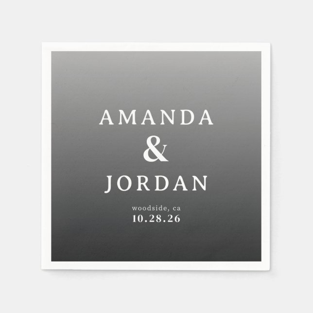 Guardanapo De Papel Sophisticated Gray Minimalist Typographic (Frente)