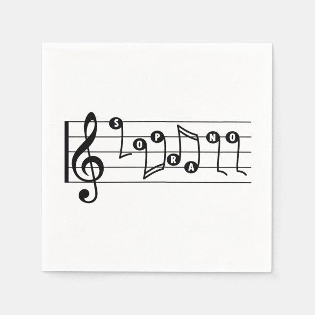 Guardanapo De Papel Soprano Singer Musical Cocktail Napkin (Frente)