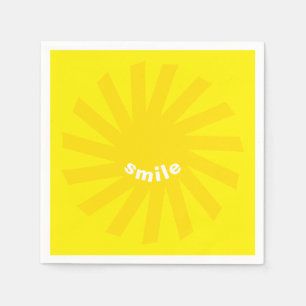 Guardanapo De Papel Sorria amarelo sol brilhante alegre diversão mode