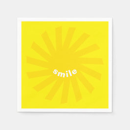Guardanapo De Papel Sorria amarelo sol brilhante alegre diversão moder