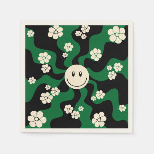 Guardanapo De Papel Sorria - Verde, Creme e Preto