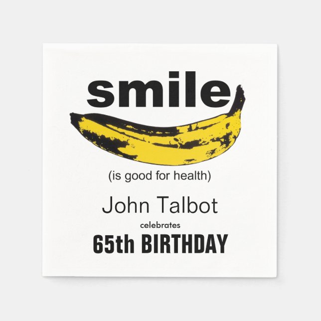 Guardanapo De Papel Sorriso é bom papel 65 Festa de aniversário Napkin (Frente)