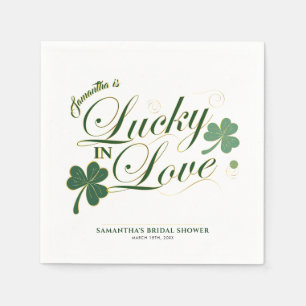 Guardanapo De Papel Sortuda no Amor St Patrick's Chás de Noiva Moderno