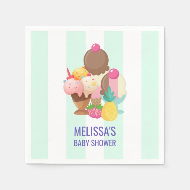 Guardanapo De Papel Sorvete com Chá de fraldas de borrifagem (Frente)