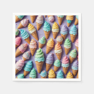 Guardanapo De Papel Sorvete Cones Com Sprinkles