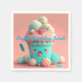 Guardanapo De Papel Sorvete Kawaii