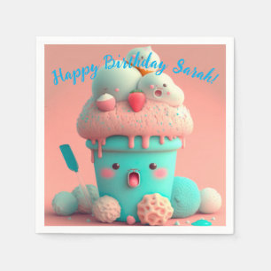 Guardanapo De Papel Sorvete Kawaii