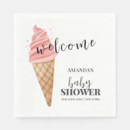 Guardanapo De Papel Sorvete minimalista de boas-vindas ao Chá de frald