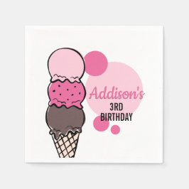 Guardanapo De Papel Sorvete Scoop Festa de aniversário Napkins