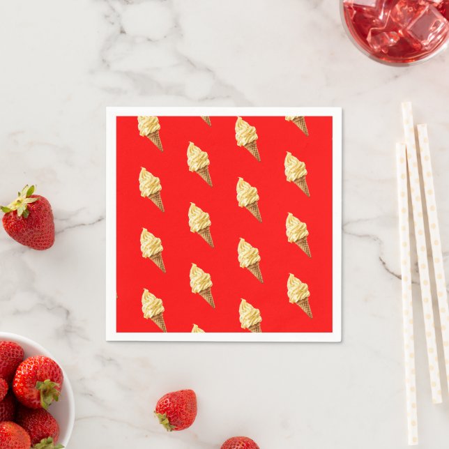 Guardanapo De Papel Sorvete Vermelho vibrante (Insitu)