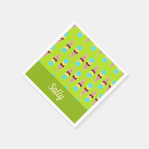 Sorvetes coloridos em verde