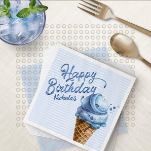 Guardanapo De Papel Sorvetes Scoop Boys Qualquer Idade Aniversário
