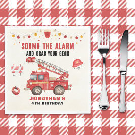 Guardanapo De Papel Sound the Alarm! Firefighter Birthday Boy Party