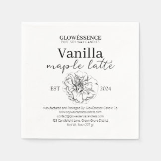 Guardanapo De Papel Soy Wax Candle Label Flower Vanilla Aroma