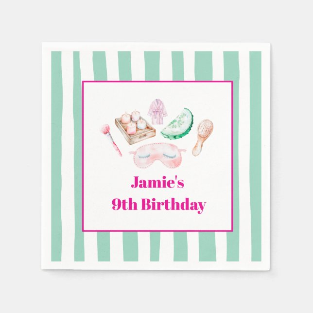 Guardanapo De Papel Spa Day Kid's Party  (Frente)