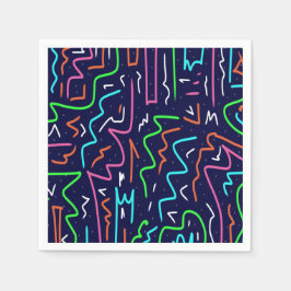 Guardanapo De Papel Space Age Maze Abstrato Impressão