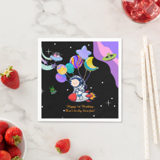 Guardanapo De Papel Space Birthday Party Napkin | Galaxy Theme Decor