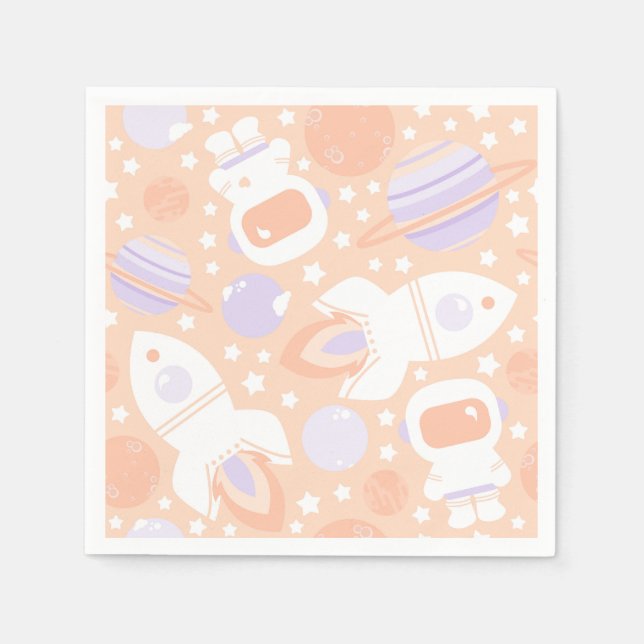 Guardanapo De Papel Space Girls Party Napkins (Frente)