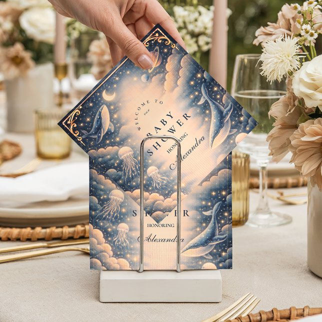 Guardanapo De Papel Space Ocean Whales Baby Shower (Criador carregado)