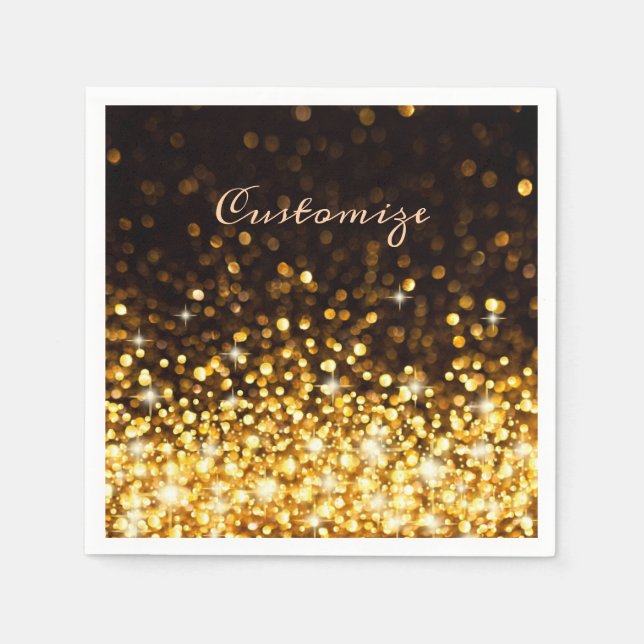 Guardanapo De Papel Sparkle Dourado personalizado (Frente)