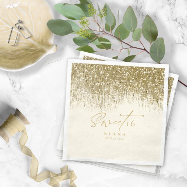 Guardanapo De Papel Sparkles Sweet Six Dourado ID912 (Criador carregado)