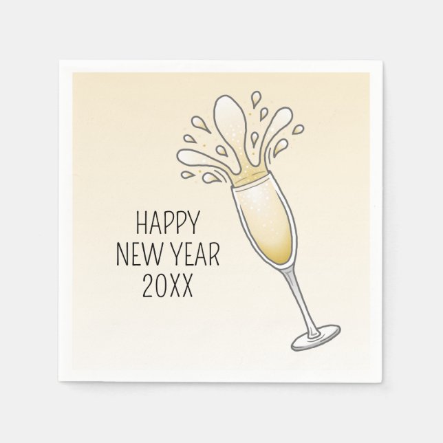 Guardanapo De Papel Sparkling New Year Champagne Glass (Frente)
