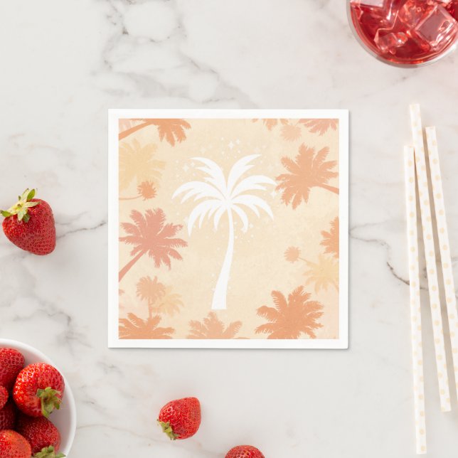 Guardanapo De Papel Sparkling Tropical Palm Tree Silhouette (Insitu)