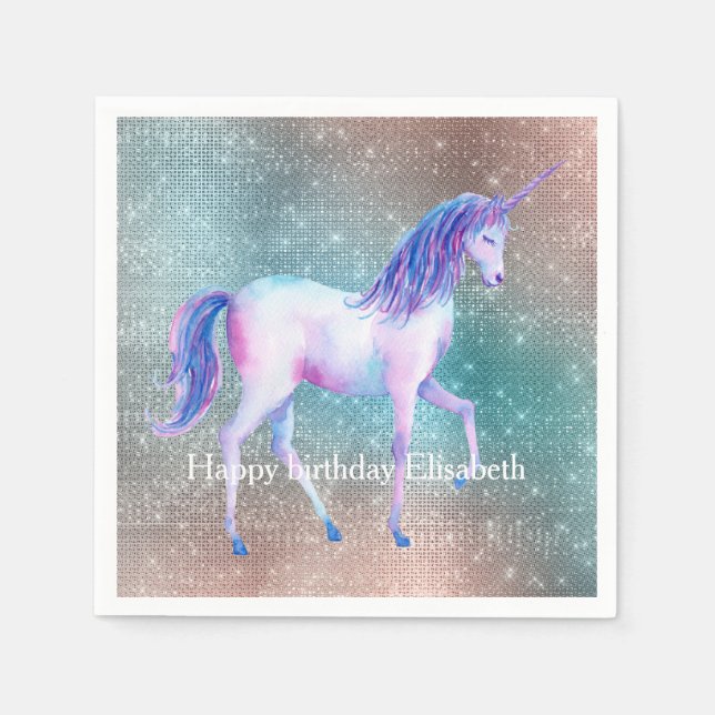 Guardanapo De Papel Sparkly Unicorn (Frente)