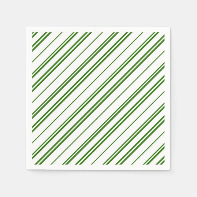 Guardanapo De Papel Spearmint Candy Cane Christmas Stripes (Frente)