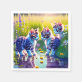 Guardanapo De Papel Spielende Katzenkinder