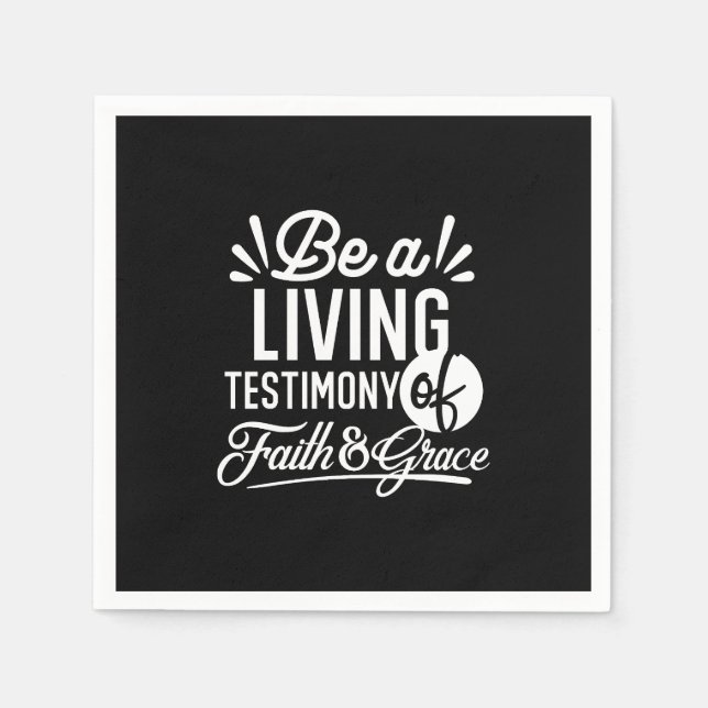 Guardanapo De Papel Spiritual Living Testimony Faith and Grace Quote (Frente)