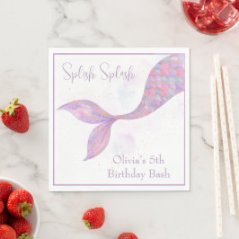 Guardanapo De Papel Splash Smermaid Birthday Napkins