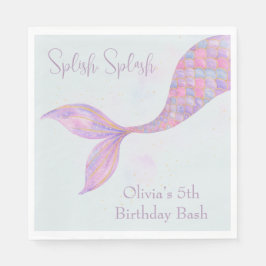 Guardanapo De Papel Splash Smermaid Birthday Napkins