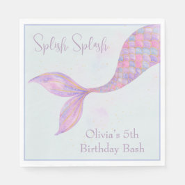 Guardanapo De Papel Splash Smermaid Birthday Napkins