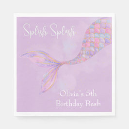 Guardanapo De Papel Splash Smermaid Birthday Napkins