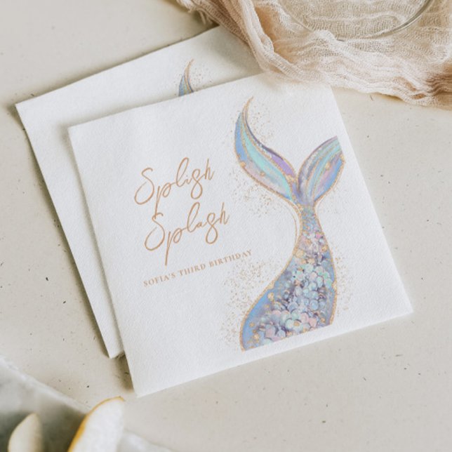 Guardanapo De Papel Splash Splash Smermaid Aniversário (Criador carregado)