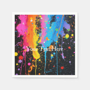 Guardanapo De Papel Splatter de pintura neon colorido personalizado