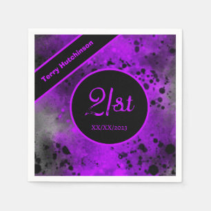 Guardanapo De Papel Splatter de pintura roxa retrô personalizado